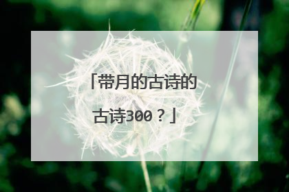 带月的古诗的古诗300?