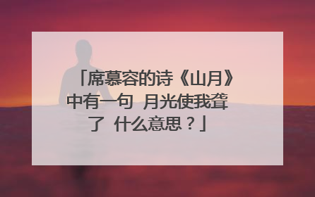 席慕容的诗《山月》中有一句 月光使我聋了 什么意思？