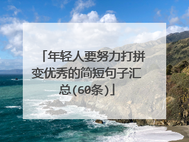 年轻人要努力打拼变优秀的简短句子汇总(60条)