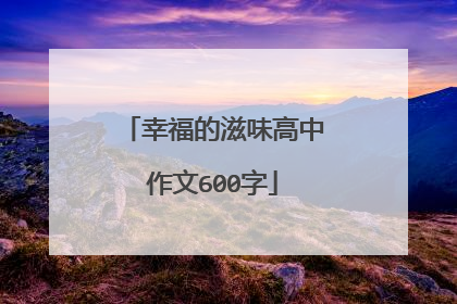 幸福的滋味高中作文600字