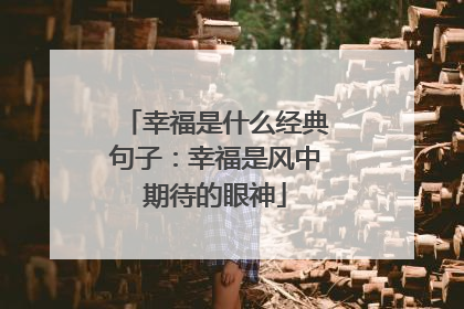 幸福是什么经典句子：幸福是风中期待的眼神