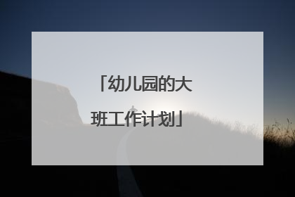 幼儿园的大班工作计划
