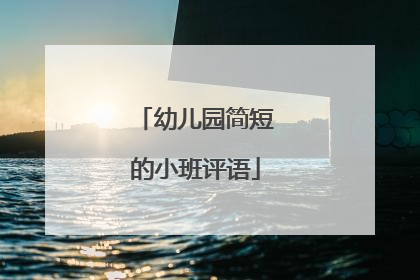 幼儿园简短的小班评语