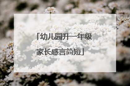 幼儿园升一年级家长感言简短
