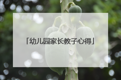 幼儿园家长教子心得