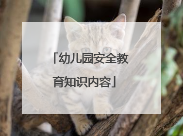 幼儿园安全教育知识内容