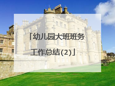 幼儿园大班班务工作总结(2)