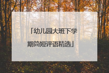 幼儿园大班下学期简短评语精选