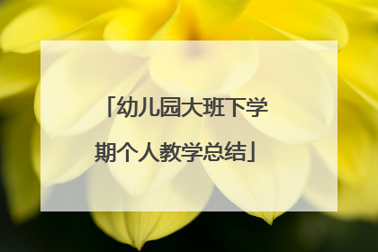 幼儿园大班下学期个人教学总结