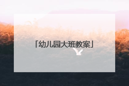 幼儿园大班教案