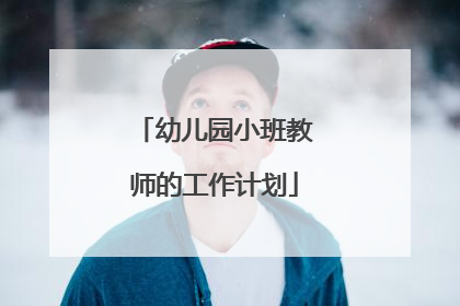 幼儿园小班教师的工作计划