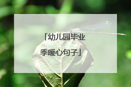 幼儿园毕业季暖心句子