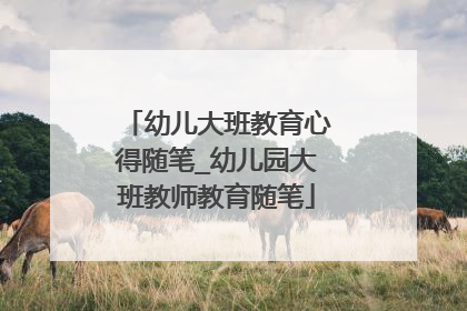 幼儿大班教育心得随笔_幼儿园大班教师教育随笔