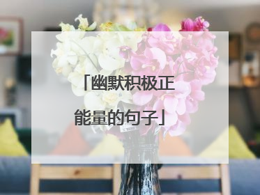 幽默积极正能量的句子