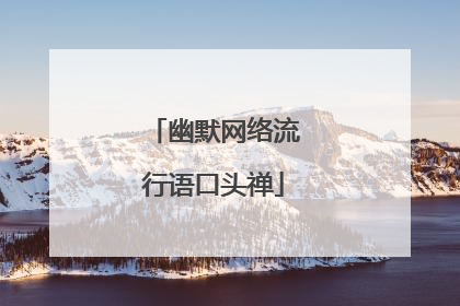 幽默网络流行语口头禅