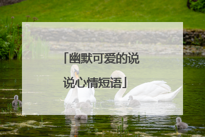 幽默可爱的说说心情短语