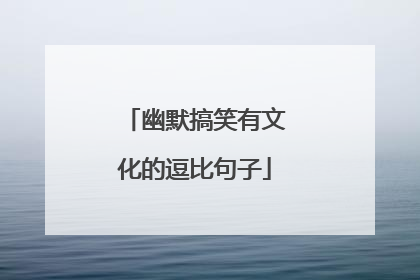 幽默搞笑有文化的逗比句子
