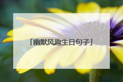 幽默风趣生日句子