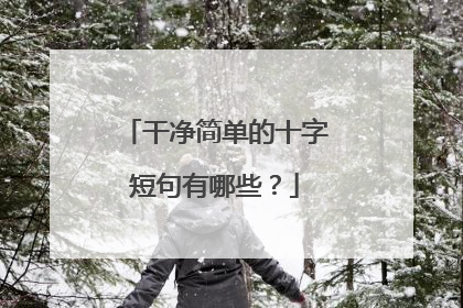 干净简单的十字短句有哪些？