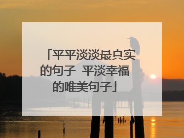平平淡淡最真实的句子 平淡幸福的唯美句子