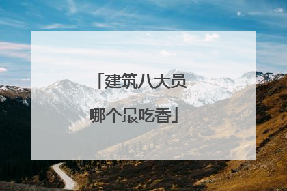 建筑八大员哪个最吃香