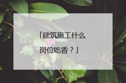 建筑施工什么岗位吃香?