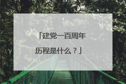 建党一百周年历程是什么?