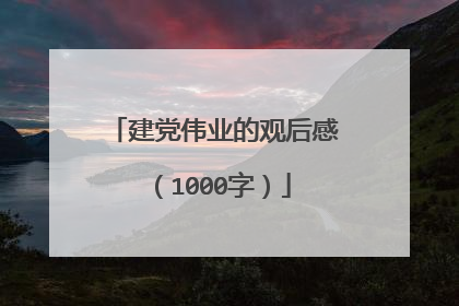 建党伟业的观后感(1000字)
