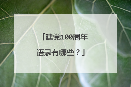 建党100周年语录有哪些？