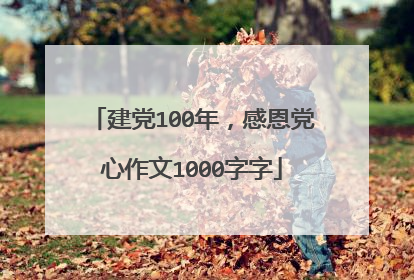 建党100年,感恩党心作文1000字字