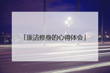 廉洁修身的心得体会