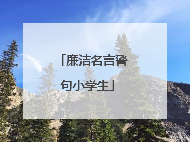 廉洁名言警句小学生