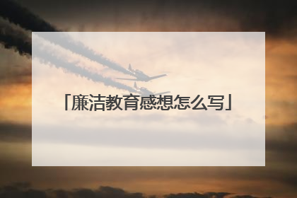 廉洁教育感想怎么写