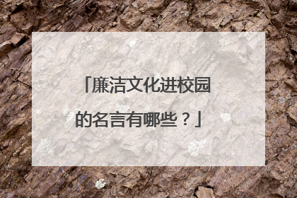 廉洁文化进校园的名言有哪些？