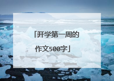 开学第一周的作文500字