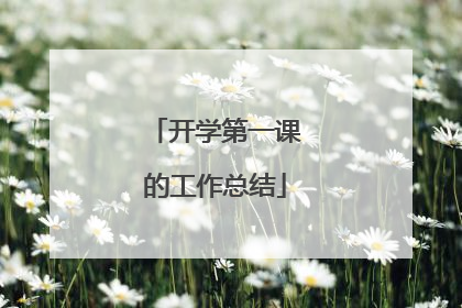 开学第一课的工作总结
