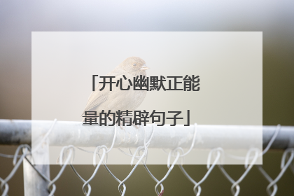 开心幽默正能量的精辟句子