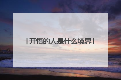 开悟的人是什么境界