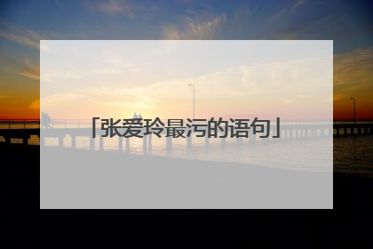 张爱玲最污的语句