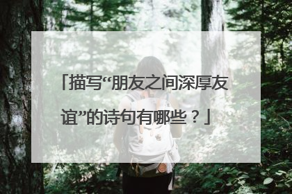 描写“朋友之间深厚友谊”的诗句有哪些?
