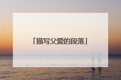 描写父爱的段落