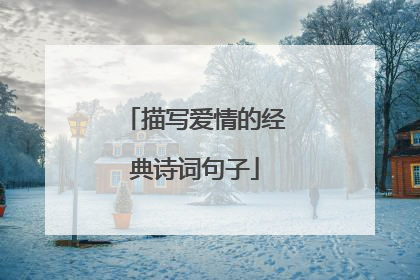 描写爱情的经典诗词句子