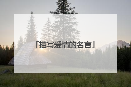 描写爱情的名言