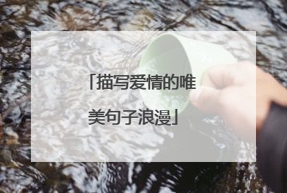 描写爱情的唯美句子浪漫