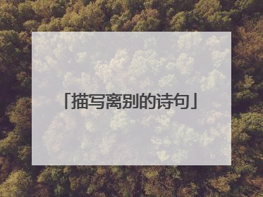 描写离别的诗句