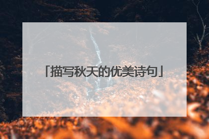 描写秋天的优美诗句