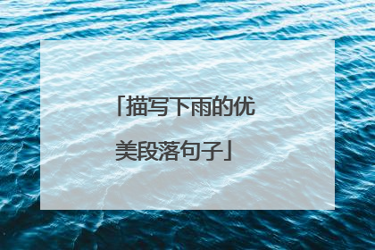 描写下雨的优美段落句子