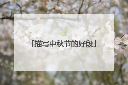 描写中秋节的好段