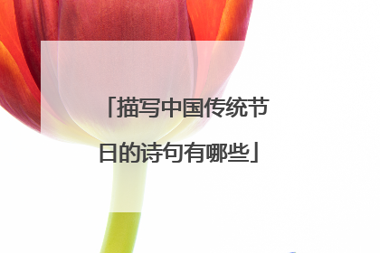 描写中国传统节日的诗句有哪些