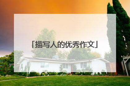 描写人的优秀作文